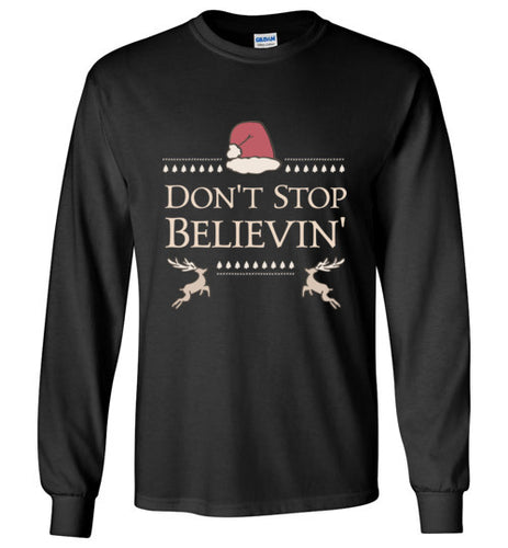 Don't Stop Believin' - Kids Christmas Shirt